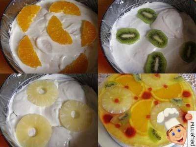 творожный десерт с фруктами