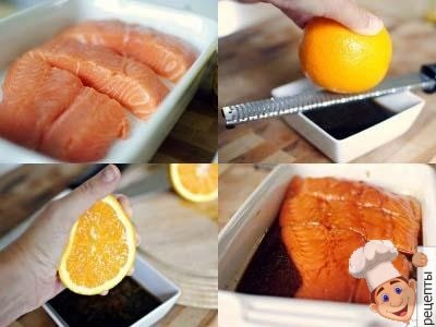 лосось с апельсинами в духовке