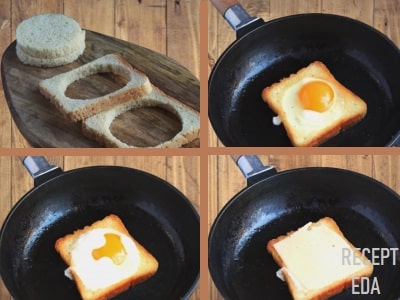 горячие бутерброды на сковороде с яйцом и сыром