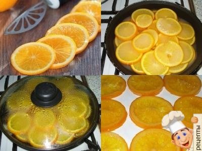 апельсиновые дольки в карамели, карамелизированные дольки апельсина