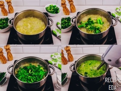 крем суп из брокколи и шпината со сливками рецепт
