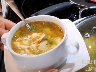 куриный суп с сырными клецками