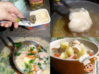 как сварить куриный сырный суп с картофелем