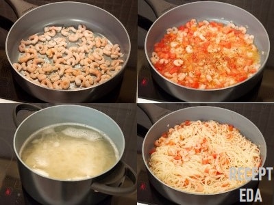 паста с креветками и помидорами рецепт