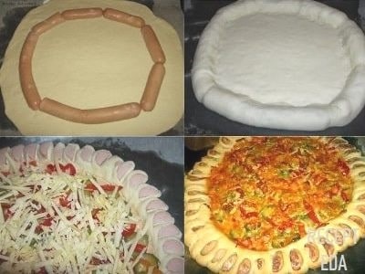 пицца с сосисками по краям рецепт