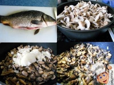 рецепт карпа запеченного в духовке с грибами