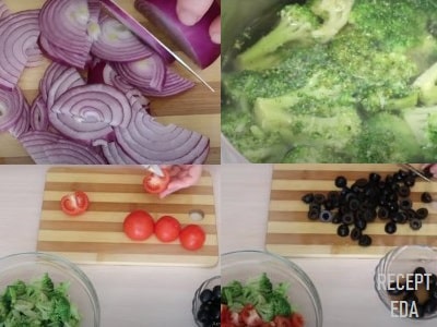 салат из брокколи и овощей