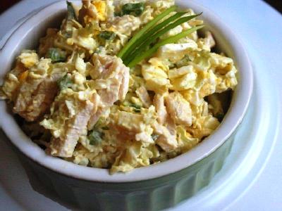 рецепт салат с пекинской капустой, курицей и огурцом