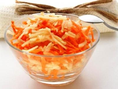 салат из свежей моркови и яблок, салат яблоко морковь