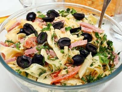 салат с макаронами, ветчиной и сыром, рецепт приготовления