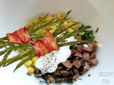 салат со стручковой фасолью и кукурузой