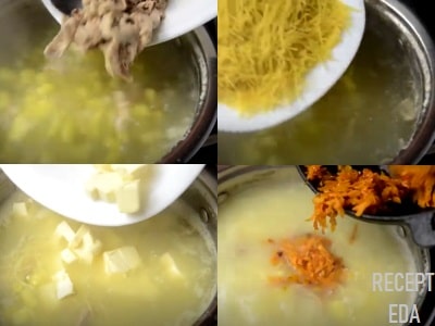 сырный суп с картофелем и вермишелью