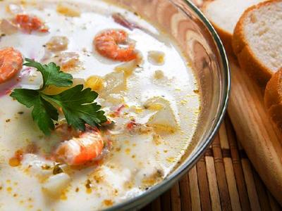 Cырный суп с креветками, рецепт