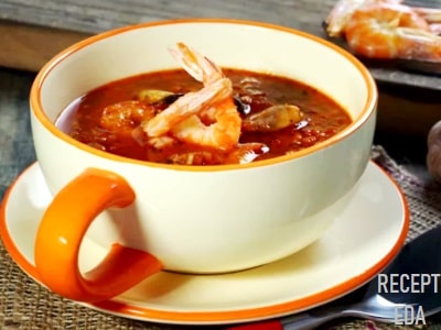 томатный суп с морепродуктами