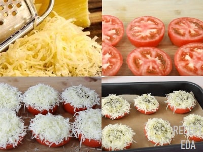 запеченные помидоры с сыром и чесноком в духовке