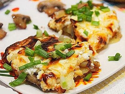 Запеканка с картошкой, грибами и сыром